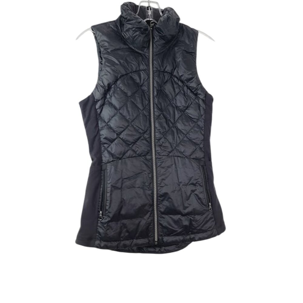 Lululemon Women's Black Down For A Run Sleeveless Quilted Puffer Vest Size 4